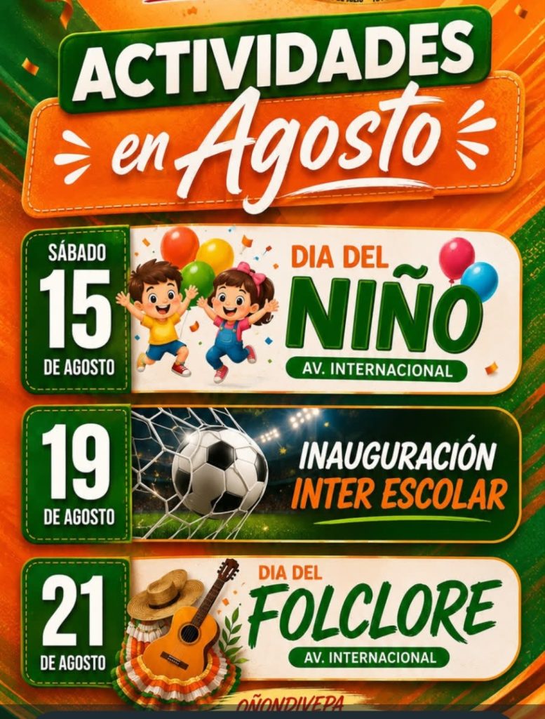 Capitán Bado prepara una variada agenda de actividades para agosto